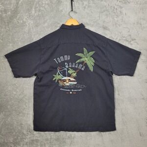 Tommy Bahama Channel Surfing All-Star Men's Medium Silk Embroidered Camp Shirt